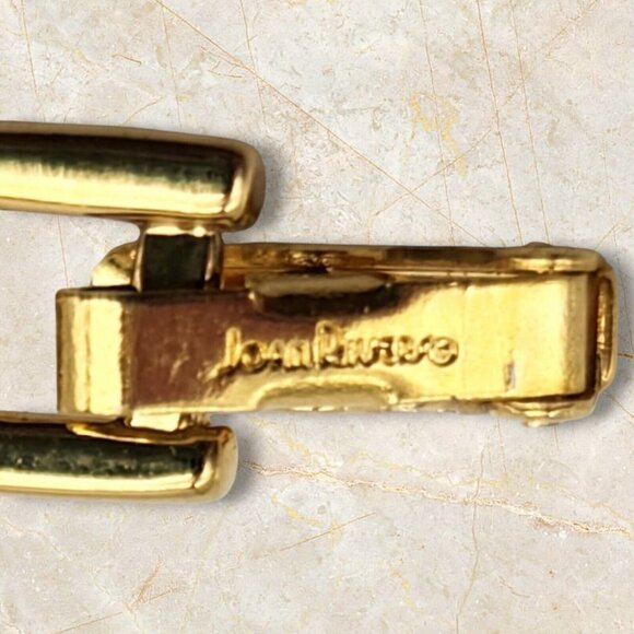 VINTAGE JOAN RIVERS BLUE ENAMEL X and O GOLD TONE BRACELET 7” - Picture 6 of 7